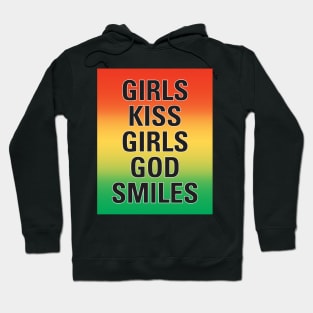 Vintage Girls Kiss Girls God Smiles Rainbow Aesthetic Streetwear Hoodie